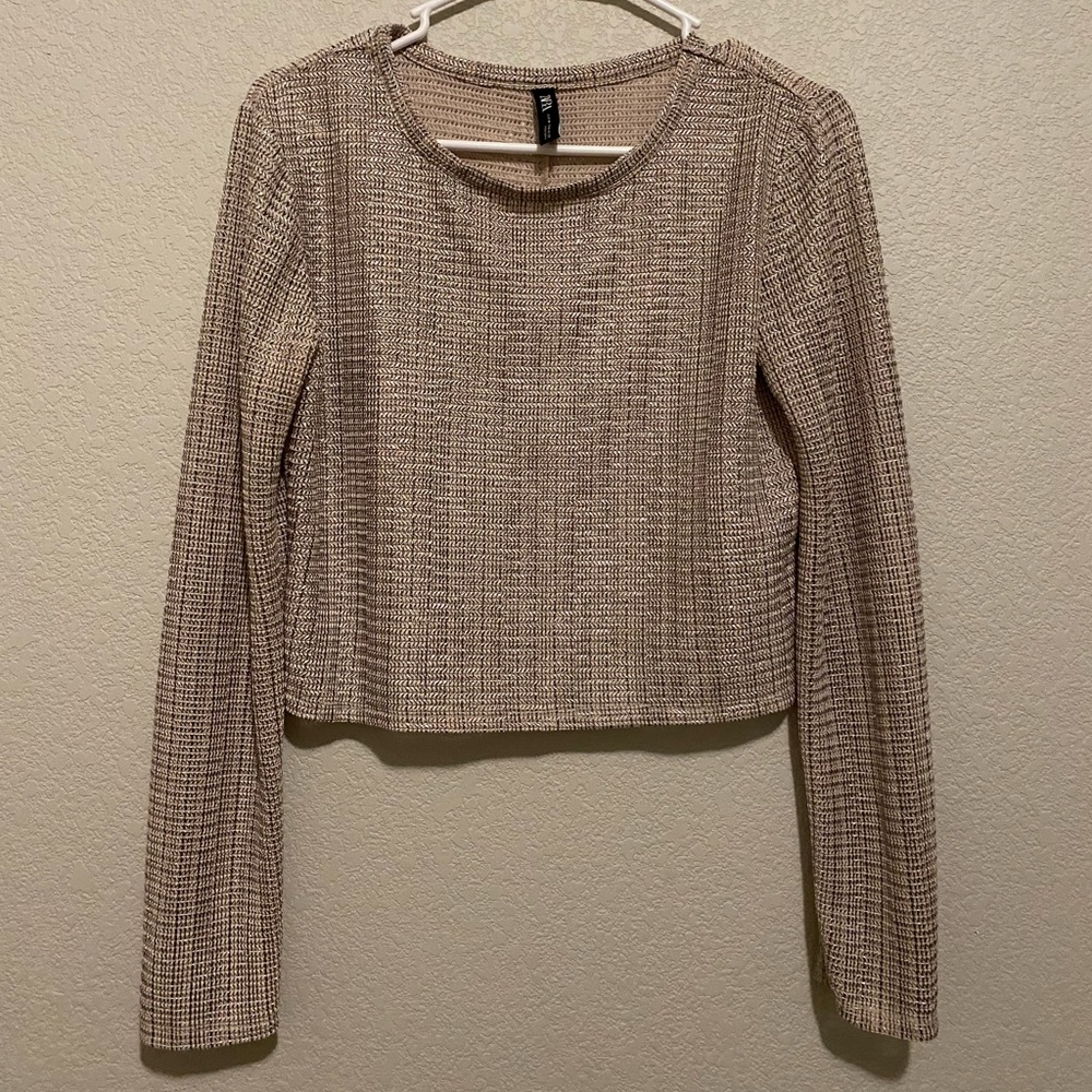 Zara Tan/Beige Long Sleeve Top
